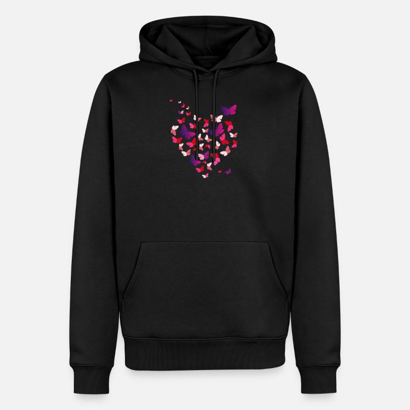 Papillons papillon papillon - Sweat à capuche Premium bio Homme - noir