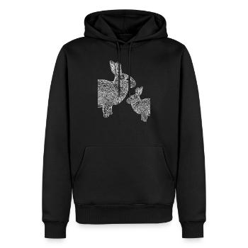 Lapin nain - Sweat à capuche Premium bio Homme - noir - Devant - Nico (187cm)