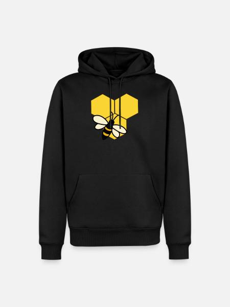 Bee on a honeycomb - Men’s Premium Organic Hoodie - black