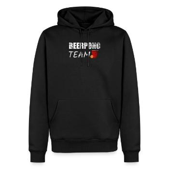Jeu à boire Bière Ber-Pong - Sweat à capuche Premium bio Homme - noir - Devant - Nico (187cm)