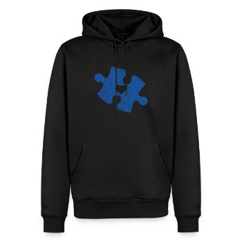 Coeur de l'autisme dans la pièce du puzzle Journée Asperger de l'autisme - Sweat à capuche Premium bio Homme - noir - Devant - Nico (187cm)