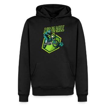 Motoball Biker Vintage Style Moto Ball Geschenk - Männer Premium Bio Hoodie - Schwarz - Vorne - Nico (187cm)