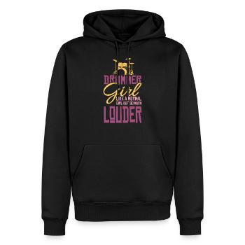 Fille de batteur Musicien Fille de cadeau de batteur - Sweat à capuche Premium bio Homme - noir - Devant - Nico (187cm)
