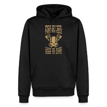 Cadeau de pilote moto pour toujours deux - Sweat à capuche Premium bio Homme - noir - Devant - Nico (187cm)