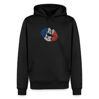Kuss aus Frankreich - Männer Premium Bio Hoodie - Schwarz - Vorne - Nico (187cm)
