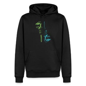 Rétro Vintage Outil Clé à molette - Sweat à capuche Premium bio Homme - noir - Devant - Nico (187cm)