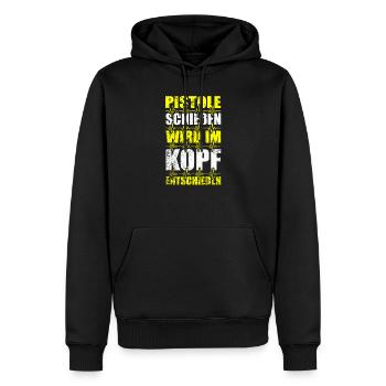 Pistole Schießen Sportpistole Sportschiessen - Männer Premium Bio Hoodie - Schwarz - Vorne - Nico (187cm)