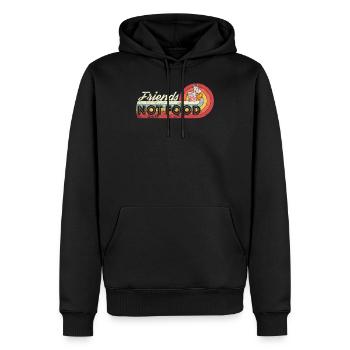 Friends not Food Vegan Vintage Retro - Männer Premium Bio Hoodie - Schwarz - Vorne - Nico (187cm)