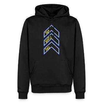 Les chanceux - syndrome de Down - Sweat à capuche Premium bio Homme - noir - Devant - Nico (187cm)
