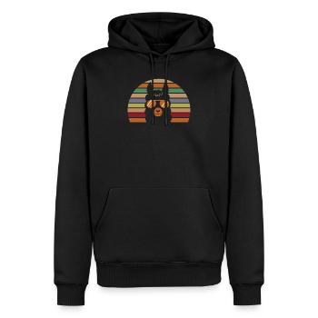 Lunettes de soleil Sunset Retro Lama Stripes - Sweat à capuche Premium bio Homme - noir - Devant - Nico (187cm)