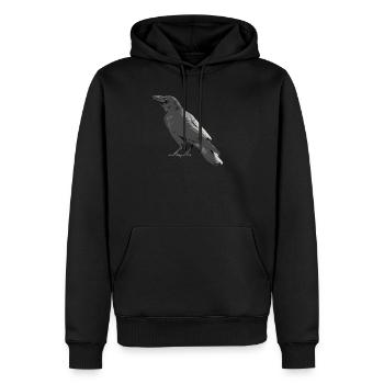 corbeau - Sweat à capuche Premium bio Homme - noir - Devant - Nico (187cm)