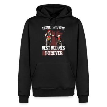 Motocross, father and son - Men’s Premium Organic Hoodie - black - Front - Nico (187cm)
