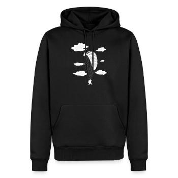 Pilote de parapente parapente - Sweat à capuche Premium bio Homme - noir - Devant - Nico (187cm)