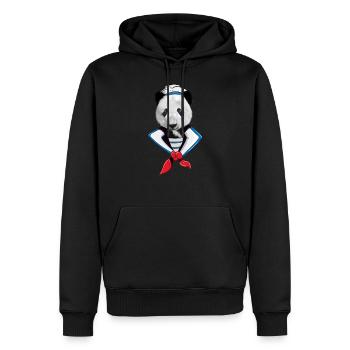 Marin marin - Sweat à capuche Premium bio Homme - noir - Devant - Nico (187cm)