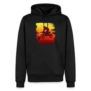 MOTOBALL RETRO Motocross Geschenk Dirt Bike Fahrer - Männer Premium Bio Hoodie - Schwarz - Vorne - Nico (187cm)
