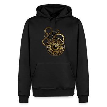 Uhr mit Uhrwerk - Männer Premium Bio Hoodie - Schwarz - Vorne - Nico (187cm)