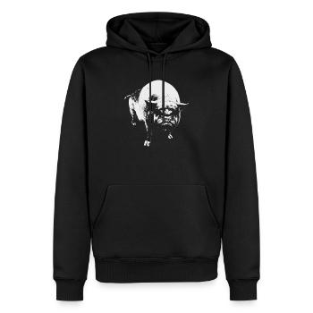 Schwein Hängebauchschwein Keiler - Männer Premium Bio Hoodie - Schwarz - Vorne - Nico (187cm)