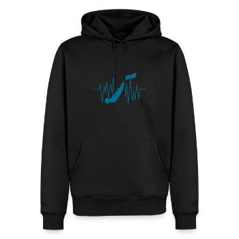 APNOE HERZSCHLAG Freitaucher Schnorchler Geschenk - Männer Premium Bio Hoodie - Schwarz - Vorne - Nico (187cm)