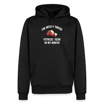 Amant de steak drôle Keto Carnivore - Sweat à capuche Premium bio Homme - noir - Devant - Nico (187cm)