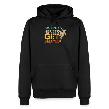 Weinlese-Klettern - erhalten Sie gesichert - Männer Premium Bio Hoodie - Schwarz - Vorne - Nico (187cm)