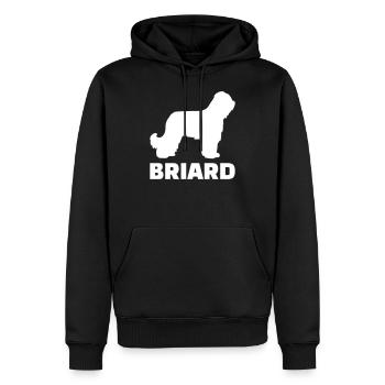 Briard - Sweat à capuche Premium bio Homme - noir - Devant - Nico (187cm)