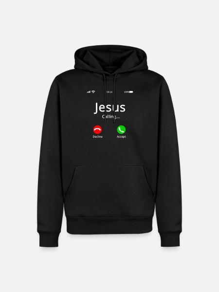 Jesus Is Calling - Christian T Shirt - Ekologisk premiumluvtröja herr - svart