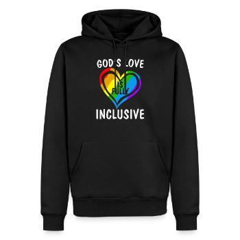 God's Love Is Fully Inclusive Christian Gay Pride - Men’s Premium Organic Hoodie - black - Front - Nico (187cm)