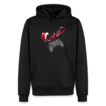 Gamer Weihnachten Kontroller - Männer Premium Bio Hoodie - Schwarz - Vorne - Nico (187cm)