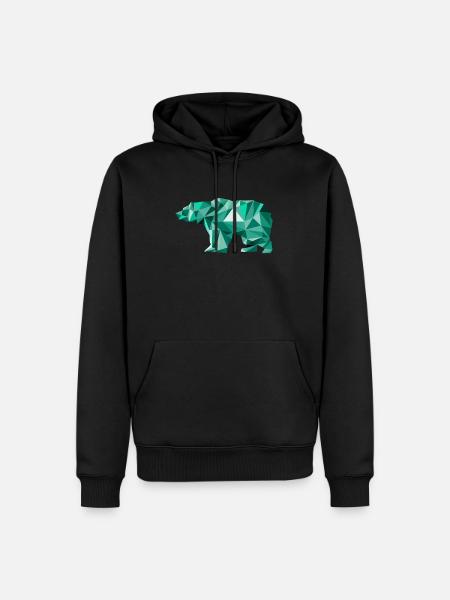 Geometric Bear Christmas Bear - Men’s Premium Organic Hoodie - black