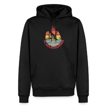 Katastrophe vintage - Männer Premium Bio Hoodie - Schwarz - Vorne - Nico (187cm)