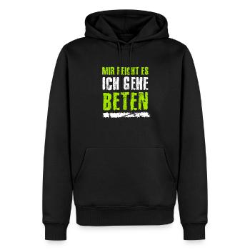 Beter, beten, Anbeten,Christliche Sprüche,Jesus - Männer Premium Bio Hoodie - Schwarz - Vorne - Nico (187cm)