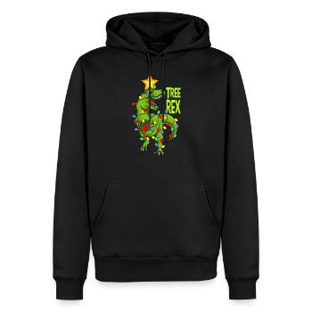 TREE REX DINO Christmas Ugly Christmas Gift - Men’s Premium Organic Hoodie - black - Front - Nico (187cm)