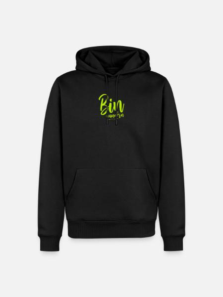 Bin wandern Wanderer Berge - Männer Premium Bio Hoodie - Schwarz