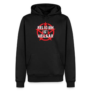 Religion ist heilbar Pentagramm Atheist Gott - Männer Premium Bio Hoodie - Schwarz - Vorne - Nico (187cm)