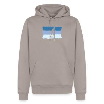 Ski Skisport skieurs de fond - Sweat à capuche Premium bio Homme - taupe - Devant - Nico (187cm)