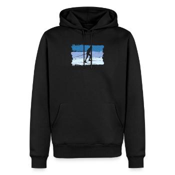 Skilaufen Skisport Langläufer - Männer Premium Bio Hoodie - Schwarz - Vorne - Nico (187cm)