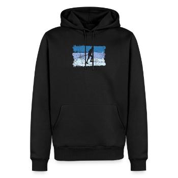 Ski ski de fond - Sweat à capuche Premium bio Homme - noir - Devant - Nico (187cm)