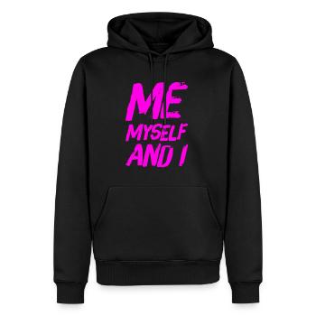 moi et moi - Sweat à capuche Premium bio Homme - noir - Devant - Nico (187cm)