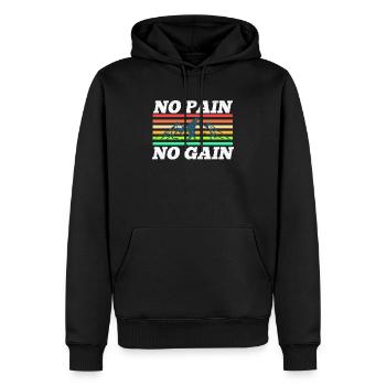 pas de douleur, pas de gain - Sweat à capuche Premium bio Homme - noir - Devant - Nico (187cm)