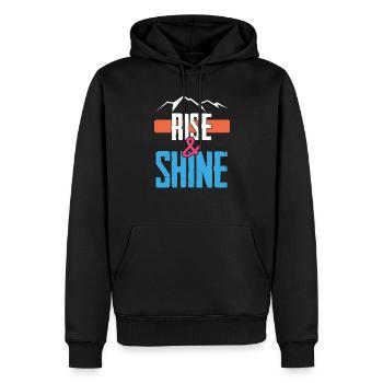 Rise&Shine - Männer Premium Bio Hoodie - Schwarz - Vorne - Nico (187cm)