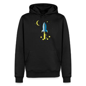 fusée - Sweat à capuche Premium bio Homme - noir - Devant - Nico (187cm)