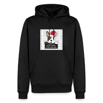 Xmas Boston Terrier Lover Santa Hat Dog Christmas - Men’s Premium Organic Hoodie - black - Front - Nico (187cm)