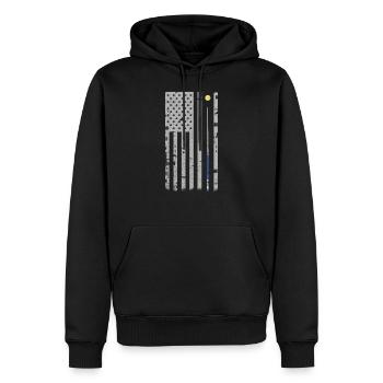 Billard-Pool-Spieler-T-Shirt Männer der amerikanischen Flagge - Männer Premium Bio Hoodie - Schwarz - Vorne - Nico (187cm)