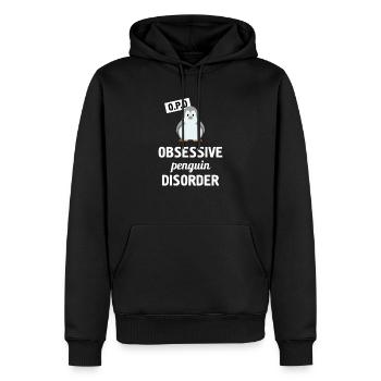 Besessene Pinguin-Störung Lustiges Pinguin-T-Shirt - Männer Premium Bio Hoodie - Schwarz - Vorne - Nico (187cm)
