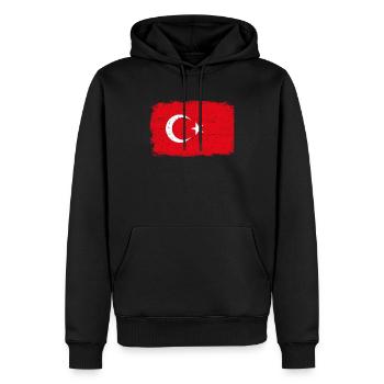 DRAPEAU TURC Turquie drapeau cadeau pour les Turcs - Sweat à capuche Premium bio Homme - noir - Devant - Nico (187cm)