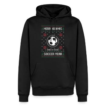 Football footballeur cadeau noël football amusant - Sweat à capuche Premium bio Homme - noir - Devant - Nico (187cm)
