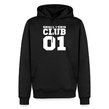 Small Penis Club 01 Mikropenis Micropenis Party - Sweat à capuche Premium bio Homme - noir - Devant - Nico (187cm)