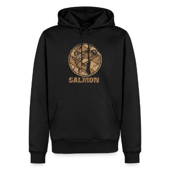 Lachs Salmon Angler Geschenk - Männer Premium Bio Hoodie - Schwarz - Vorne - Nico (187cm)