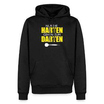 Nur die harten gehen zum Darten Dart Darts - Männer Premium Bio Hoodie - Schwarz - Vorne - Nico (187cm)
