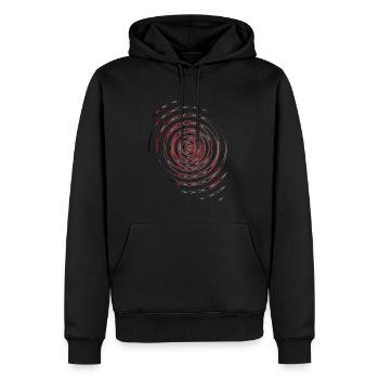 Schwarz Rote Wellen - Männer Premium Bio Hoodie - Schwarz - Vorne - Nico (187cm)